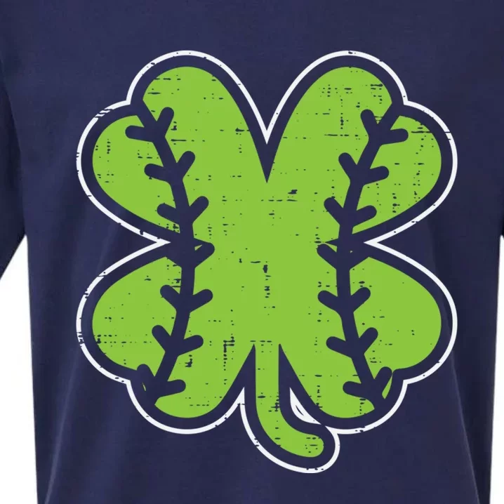 Baseball Shamrock Clover St Patricks Day Lucky Sports Gift Cute Gift Sueded Cloud Jersey T-Shirt