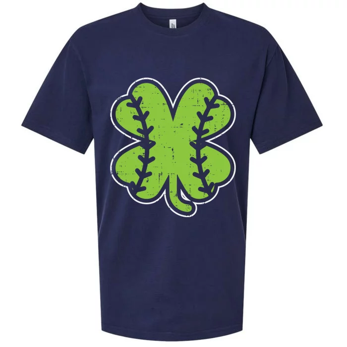 Baseball Shamrock Clover St Patricks Day Lucky Sports Gift Cute Gift Sueded Cloud Jersey T-Shirt