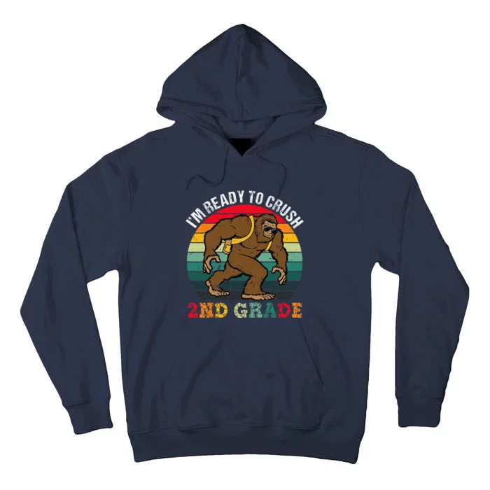 Bigfoot Sasquatch Crush 2nd Grade Second First Day Of School Gift Tall Hoodie