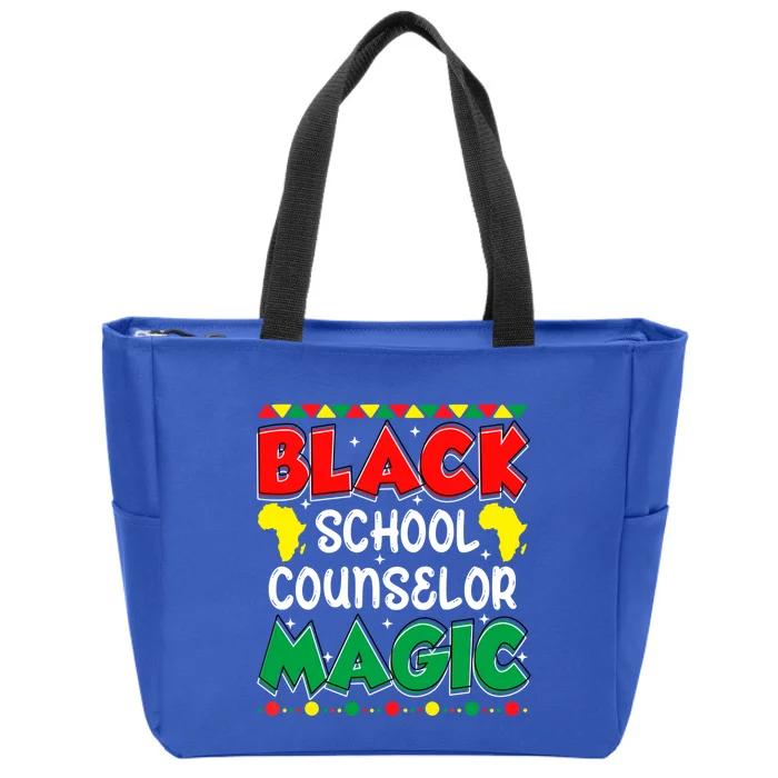 Black School Counselor Magic Black History Month Teacher Gift Zip Tote Bag