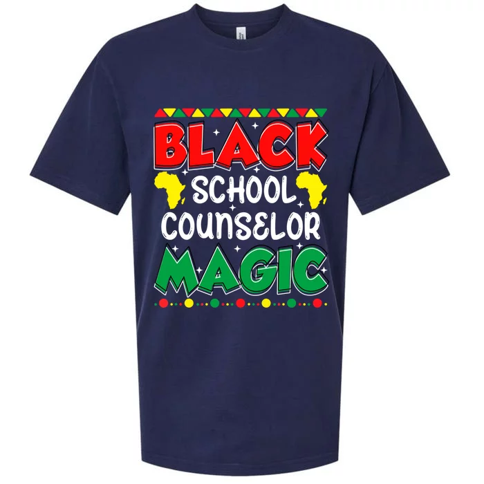 Black School Counselor Magic Black History Month Teacher Gift Sueded Cloud Jersey T-Shirt