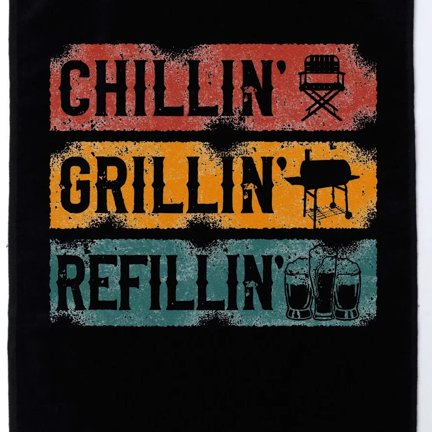 BBQ Smoker Chillin' Grillin' Refillin' Platinum Collection Golf Towel