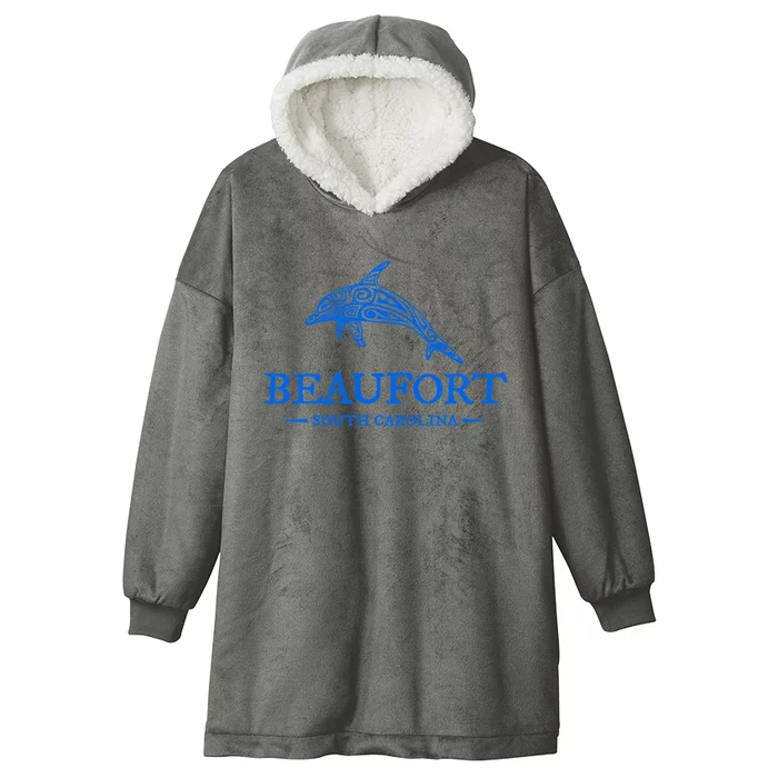 Beaufort South Carolina Dolphin Hooded Wearable Blanket