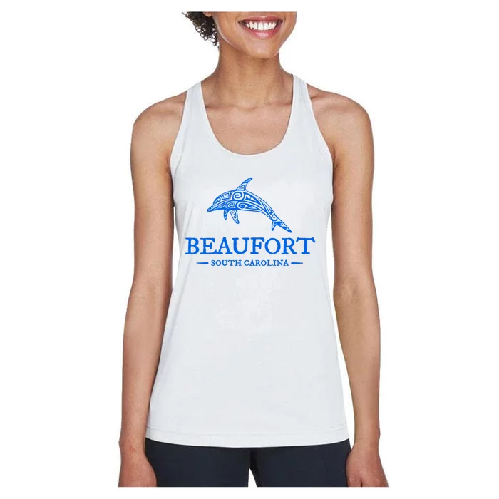 Beaufort South Carolina Dolphin Women's Racerback Tank