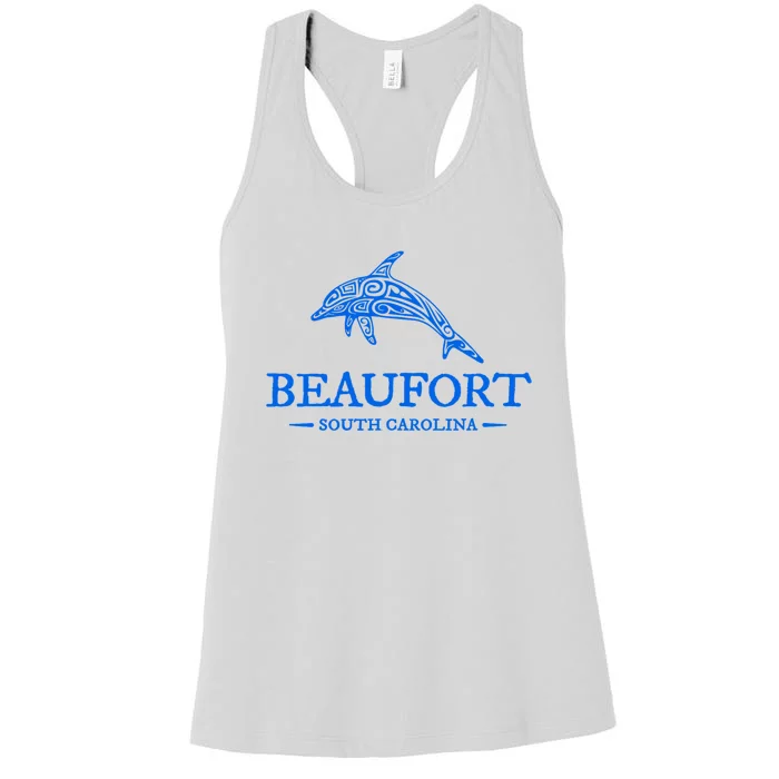 Beaufort South Carolina Dolphin Women's Racerback Tank