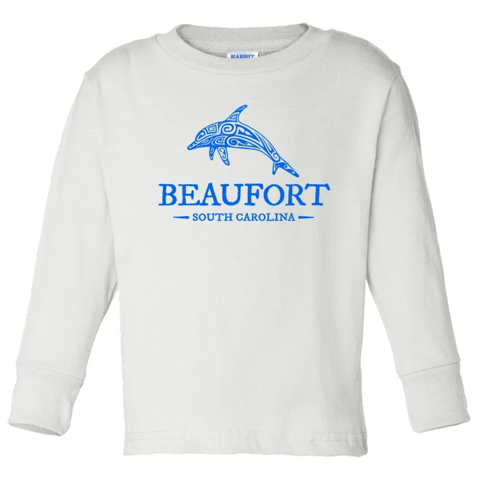 Beaufort South Carolina Dolphin Toddler Long Sleeve Shirt