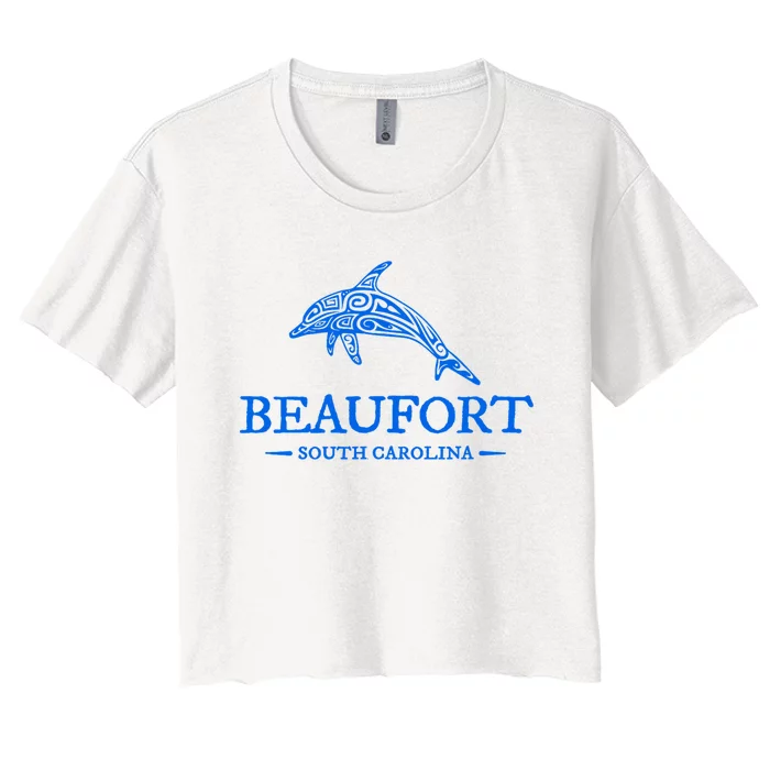 Beaufort South Carolina Dolphin Women's Crop Top Tee