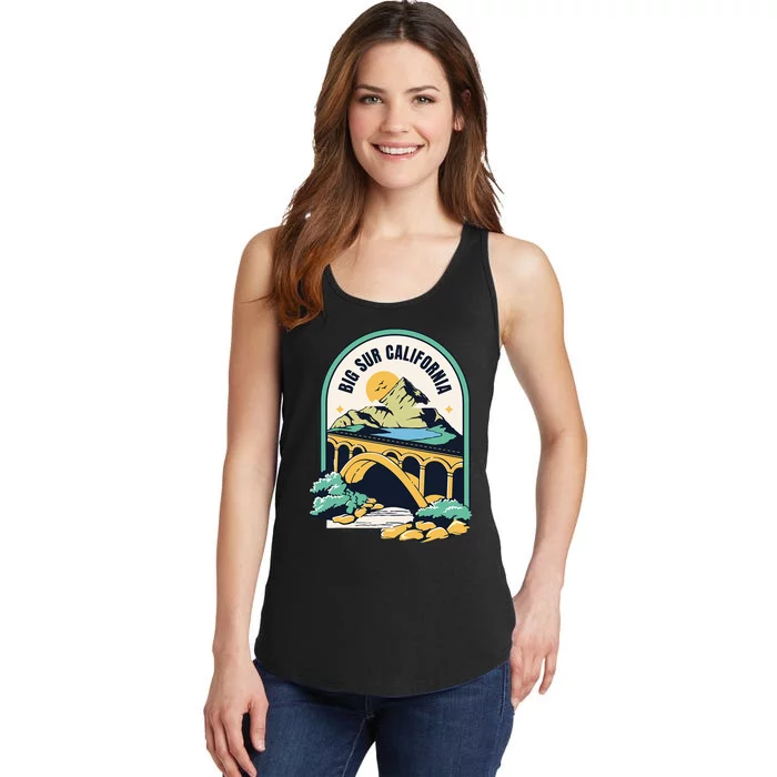 Big Sur California Bixby Bridge Coastal Highway Ladies Essential Tank