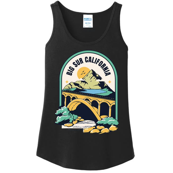 Big Sur California Bixby Bridge Coastal Highway Ladies Essential Tank