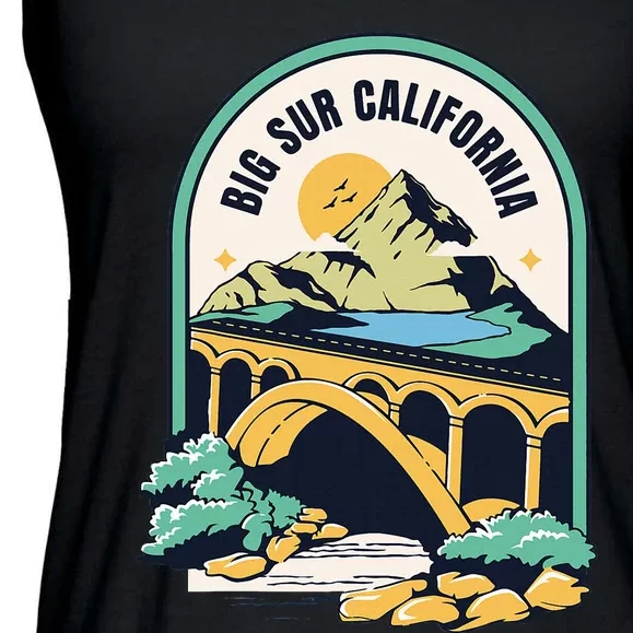 Big Sur California Bixby Bridge Coastal Highway Ladies Essential Flowy Tank