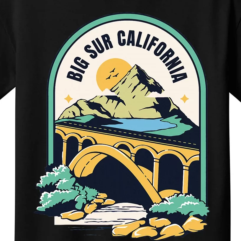 Big Sur California Bixby Bridge Coastal Highway Kids T-Shirt