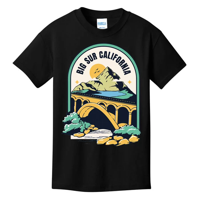 Big Sur California Bixby Bridge Coastal Highway Kids T-Shirt