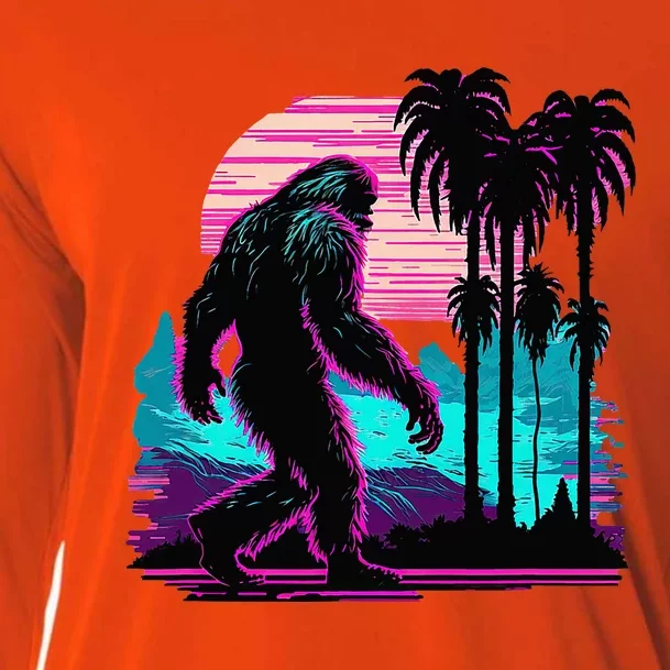 Bigfoot Sasquatch Cool Yeti Vaporwave Cooling Performance Long Sleeve Crew