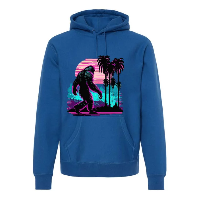 Bigfoot Sasquatch Cool Yeti Vaporwave Premium Hoodie