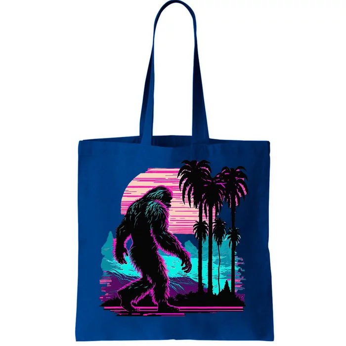 Bigfoot Sasquatch Cool Yeti Vaporwave Tote Bag