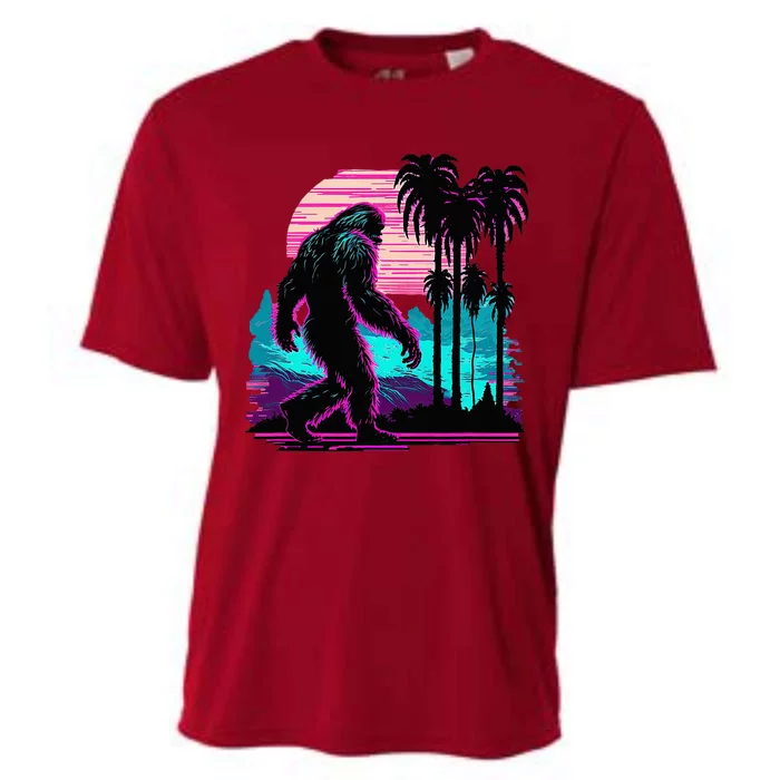 Bigfoot Sasquatch Cool Yeti Vaporwave Cooling Performance Crew T-Shirt