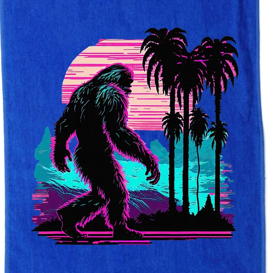 Bigfoot Sasquatch Cool Yeti Vaporwave Platinum Collection Golf Towel