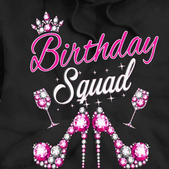 Birthday Squad Crown Elegant Design Diva Squad Women Tie Dye Hoodie