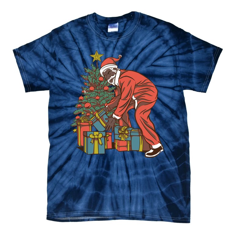 Black Santa Claus Funny Christmas Gift Tie-Dye T-Shirt