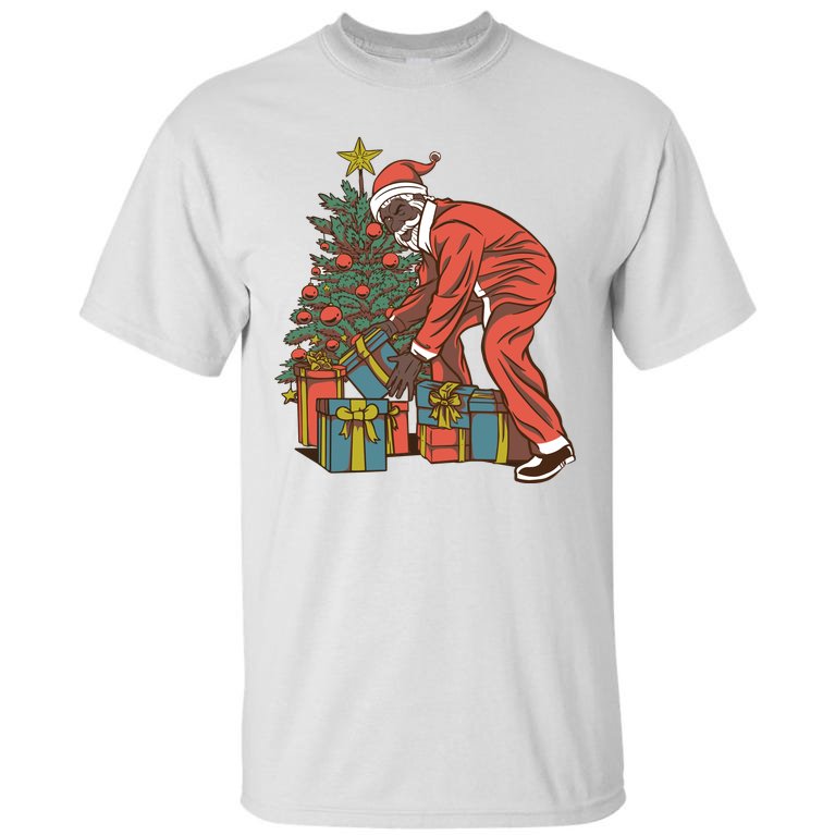 Black Santa Claus Funny Christmas Gift Tall T-Shirt