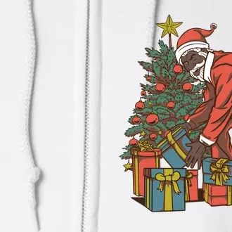 Black Santa Claus Funny Christmas Gift Full Zip Hoodie