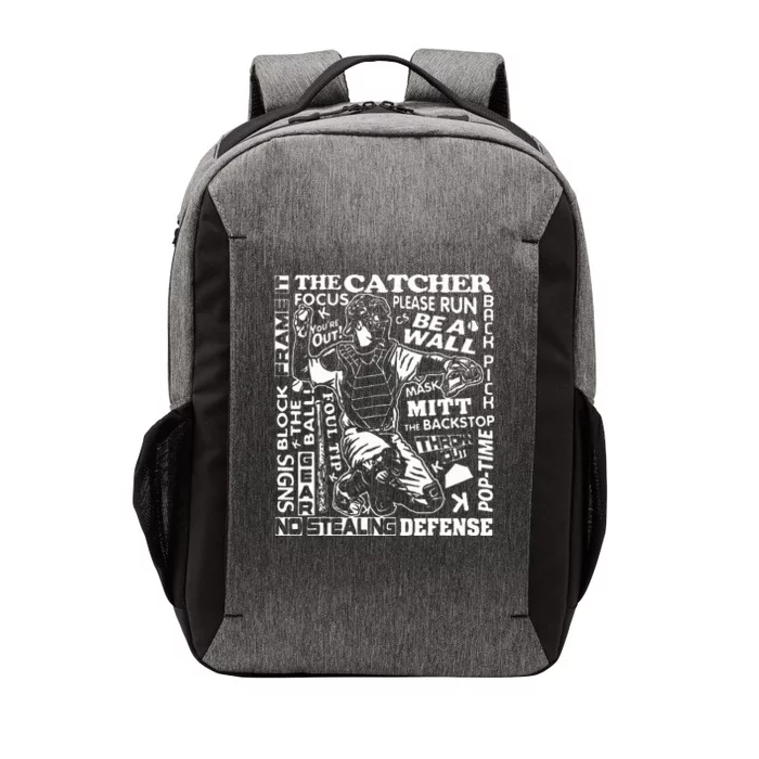 Baseball Softball Catcher Word Art Sayings Catcher Vector Backpack