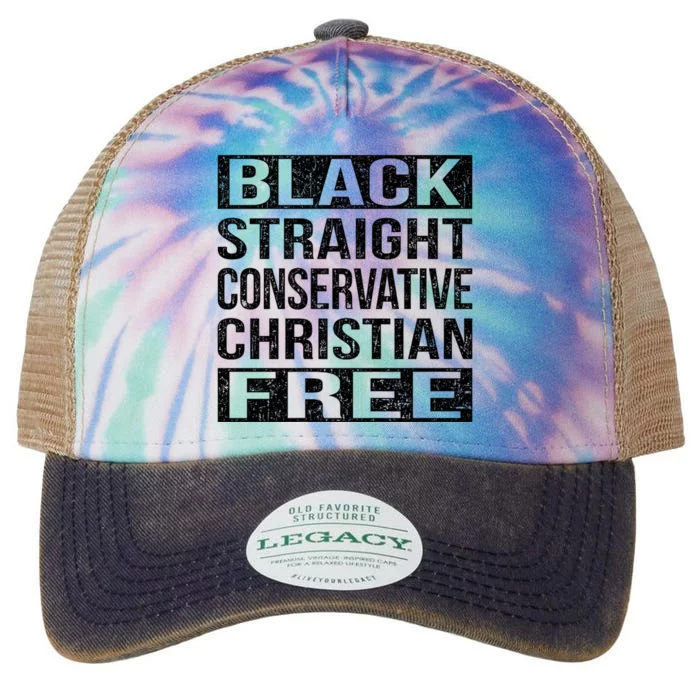 Black Straight Conservative Christian Free Thinker Legacy Tie Dye Trucker Hat