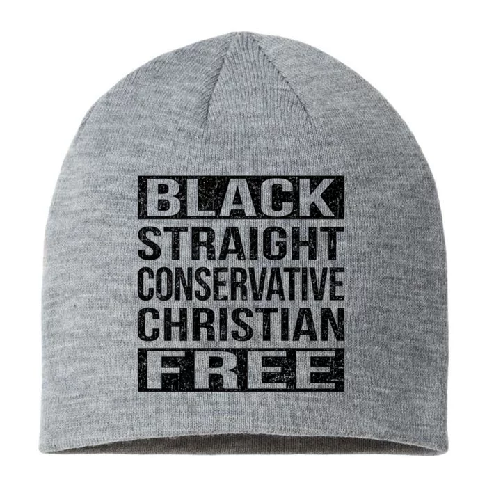 Black Straight Conservative Christian Free Thinker 8 1/2in Sustainable Knit Beanie