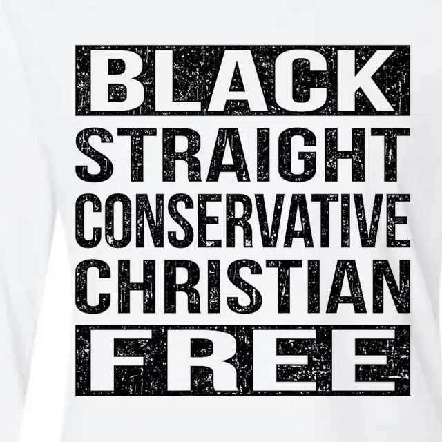 Black Straight Conservative Christian Free Thinker Womens Cotton Relaxed Long Sleeve T-Shirt