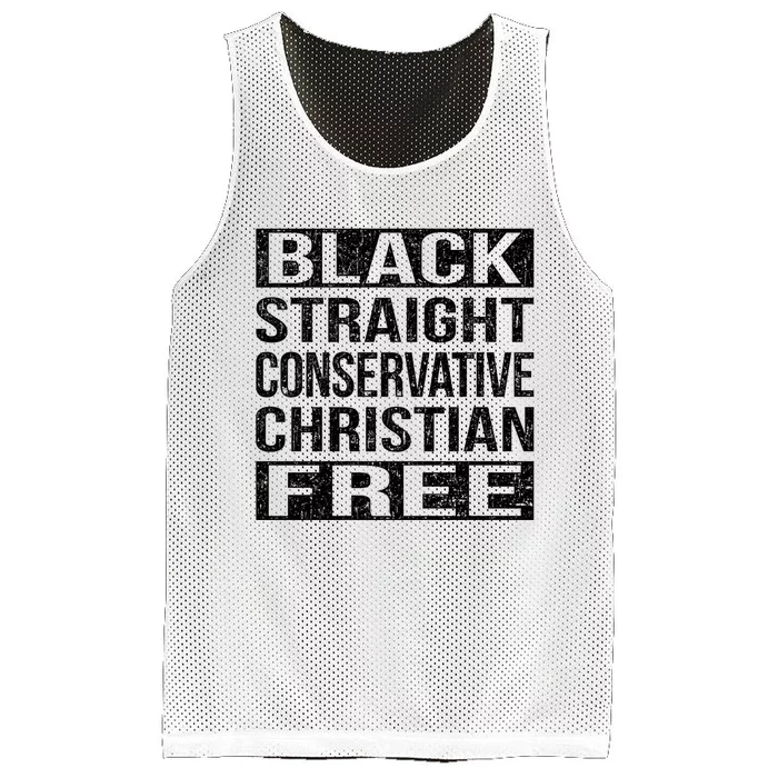 Black Straight Conservative Christian Free Thinker Mesh Reversible Basketball Jersey Tank