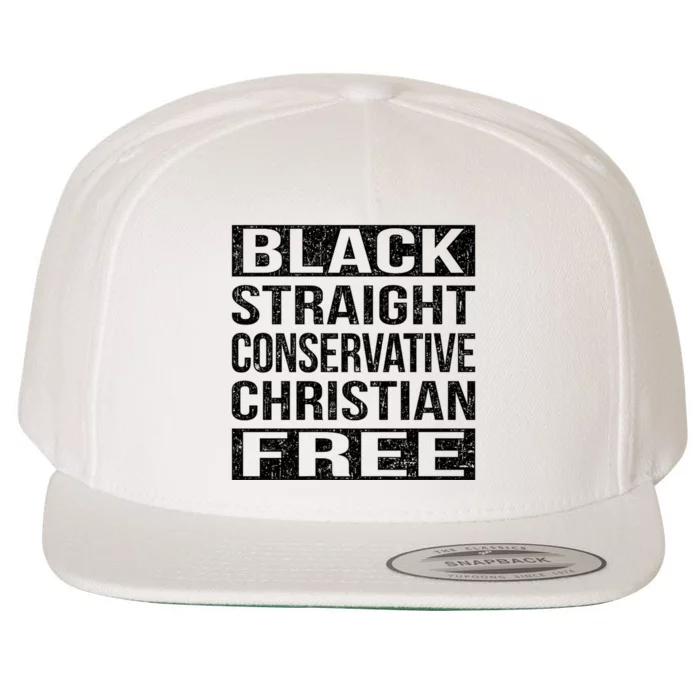 Black Straight Conservative Christian Free Thinker Wool Snapback Cap