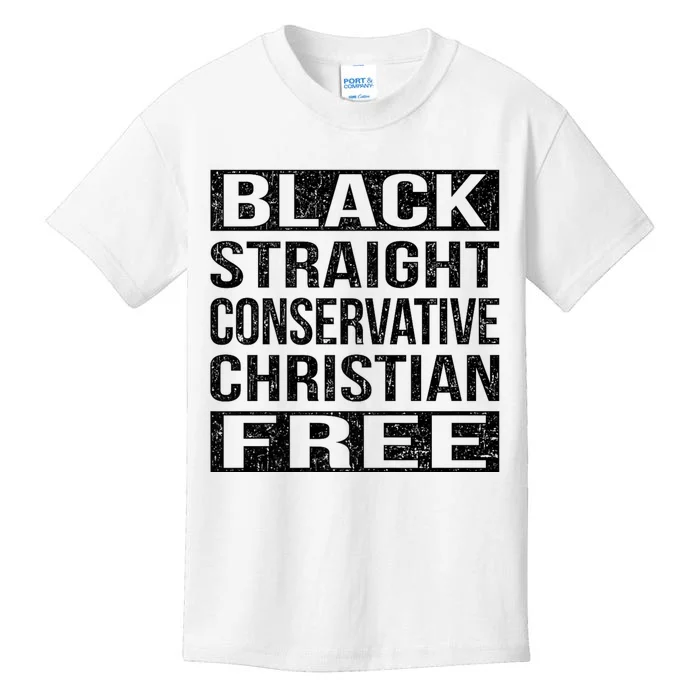 Black Straight Conservative Christian Free Thinker Kids T-Shirt