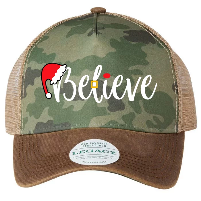 Believe Santa Claus Hat Red Reindeer Nose Holiday Season Legacy Tie Dye Trucker Hat