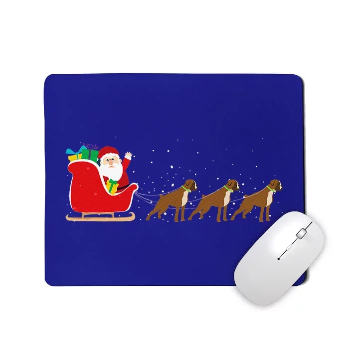 Boxer Santa Christmas Sleigh Funny Boxer Dog Xmas Mousepad