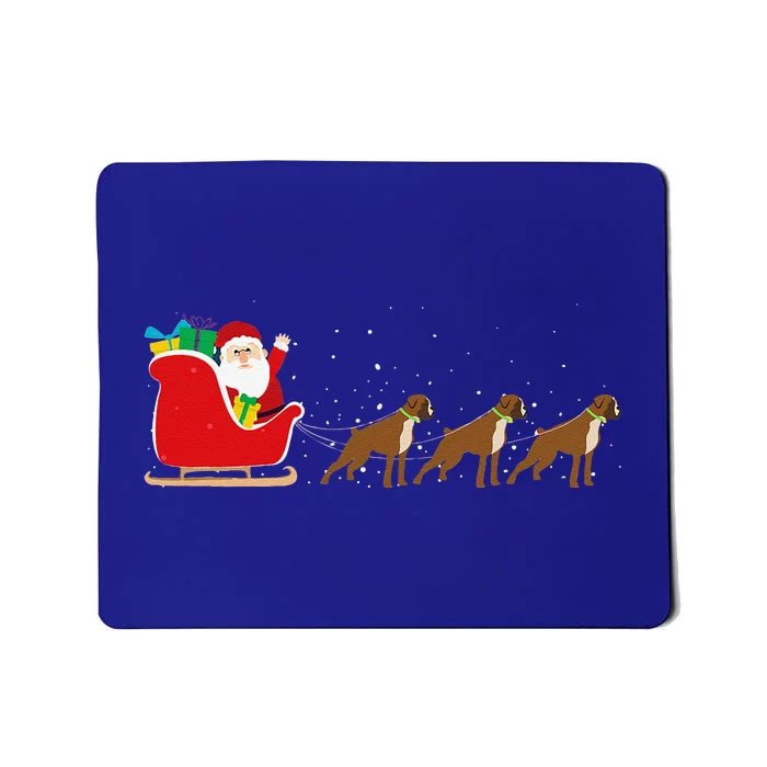 Boxer Santa Christmas Sleigh Funny Boxer Dog Xmas Mousepad