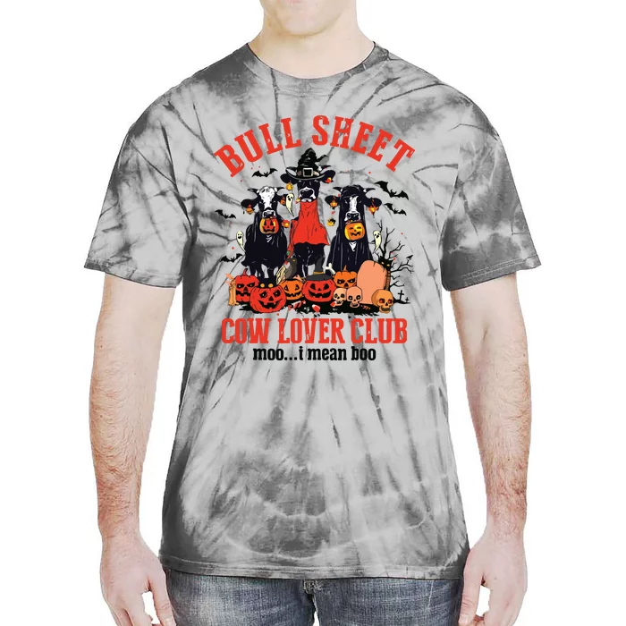 Bull Sheet Cow Lover Club Funny Halloween Ghost Pumpkins Tie-Dye T-Shirt