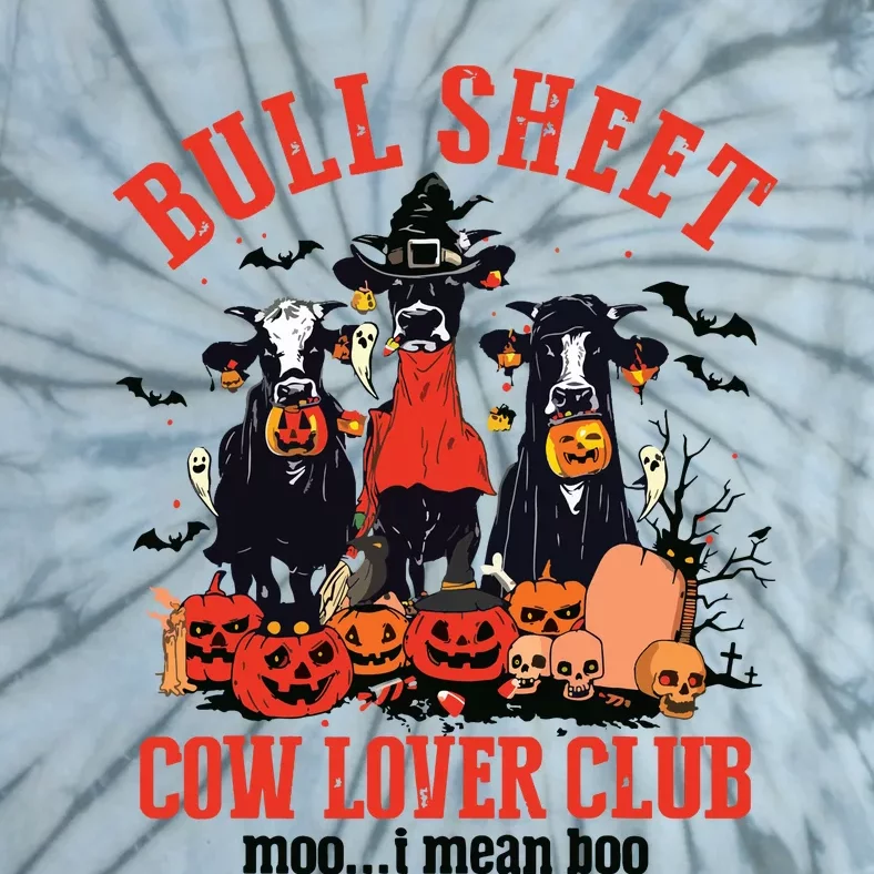 Bull Sheet Cow Lover Club Funny Halloween Ghost Pumpkins Tie-Dye T-Shirt