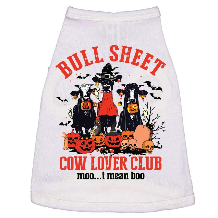 Bull Sheet Cow Lover Club Funny Halloween Ghost Pumpkins Doggie Tank