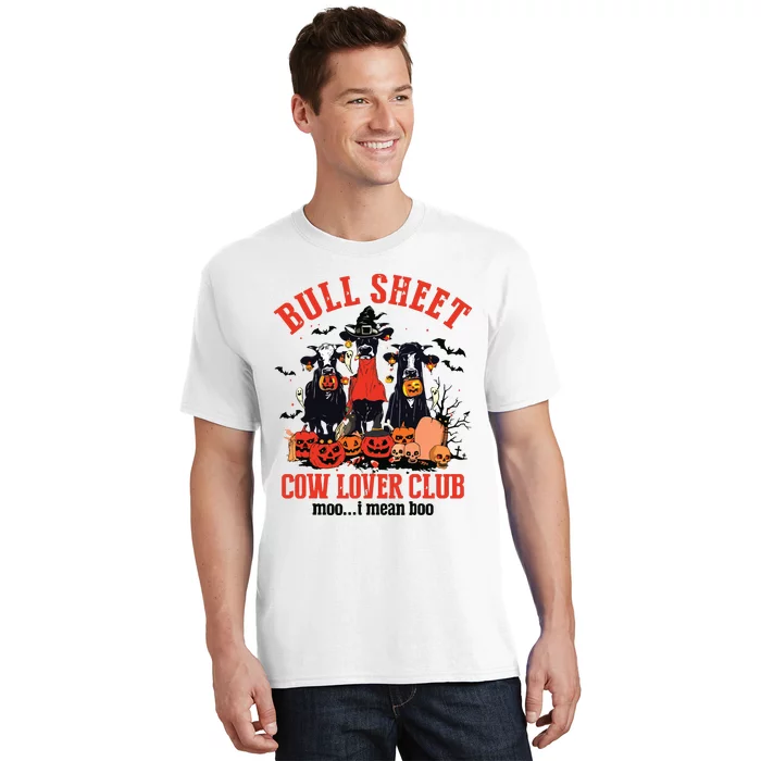 Bull Sheet Cow Lover Club Funny Halloween Ghost Pumpkins T-Shirt