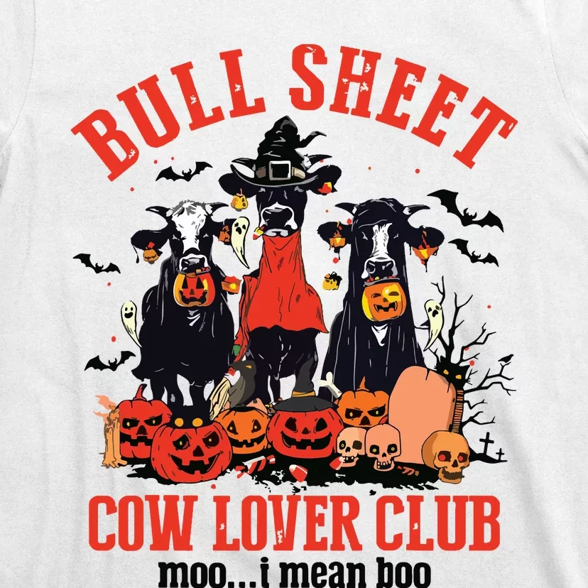 Bull Sheet Cow Lover Club Funny Halloween Ghost Pumpkins T-Shirt