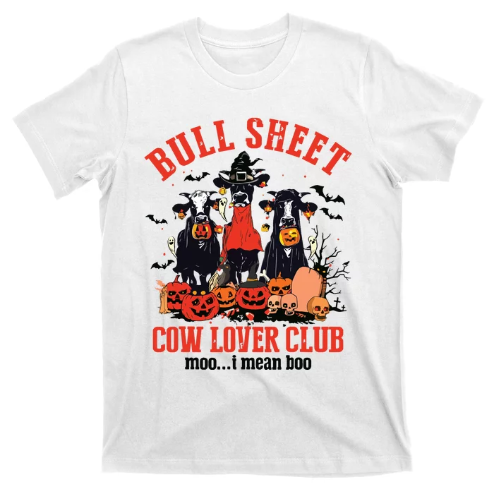 Bull Sheet Cow Lover Club Funny Halloween Ghost Pumpkins T-Shirt