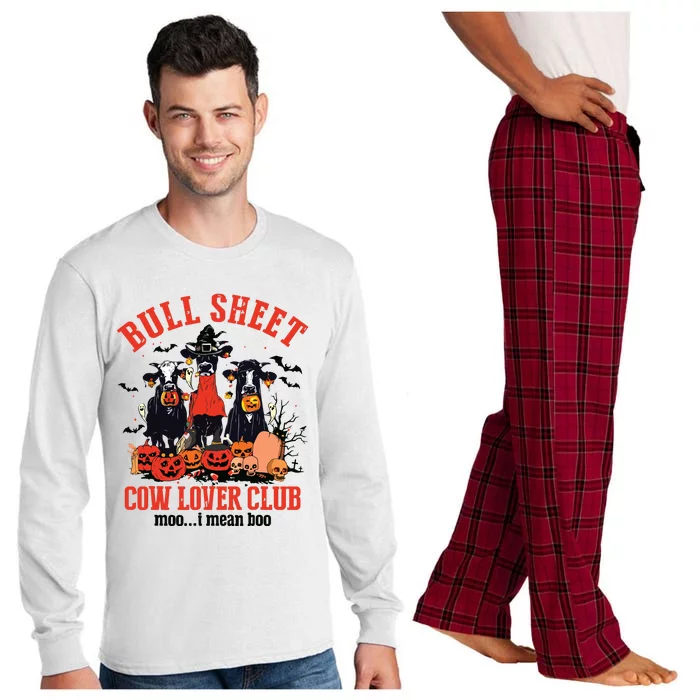 Bull Sheet Cow Lover Club Funny Halloween Ghost Pumpkins Long Sleeve Pajama Set