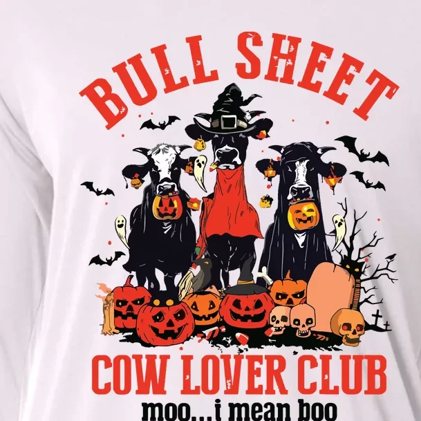 Bull Sheet Cow Lover Club Funny Halloween Ghost Pumpkins Cooling Performance Long Sleeve Crew