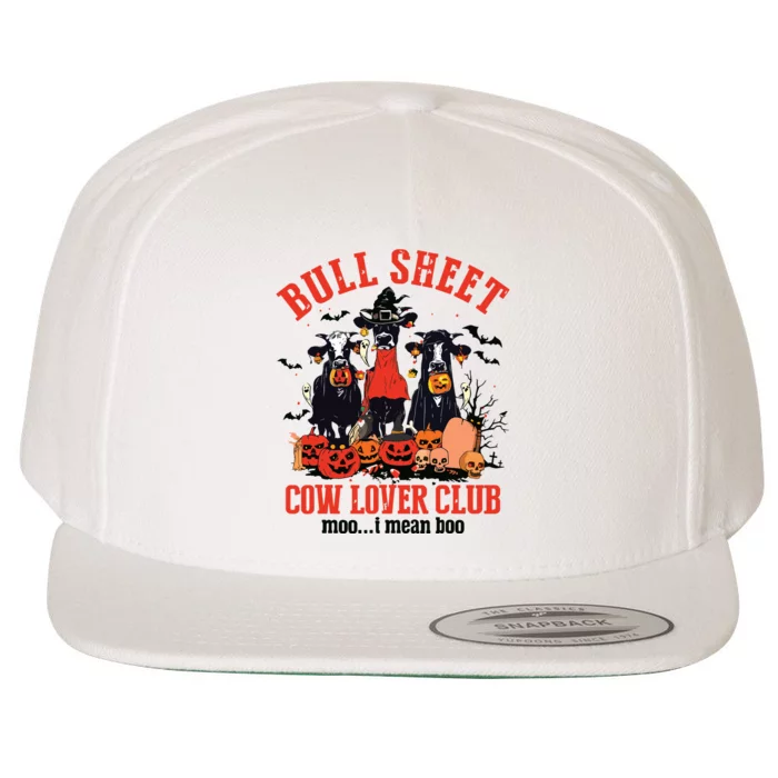 Bull Sheet Cow Lover Club Funny Halloween Ghost Pumpkins Wool Snapback Cap