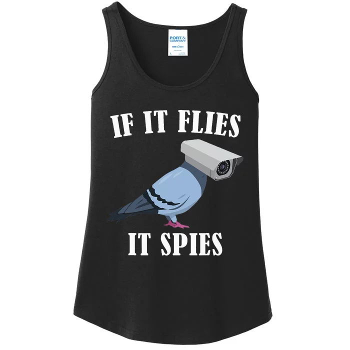 Birds Spie Conspiracy Joke Meme Surveillance Ladies Essential Tank