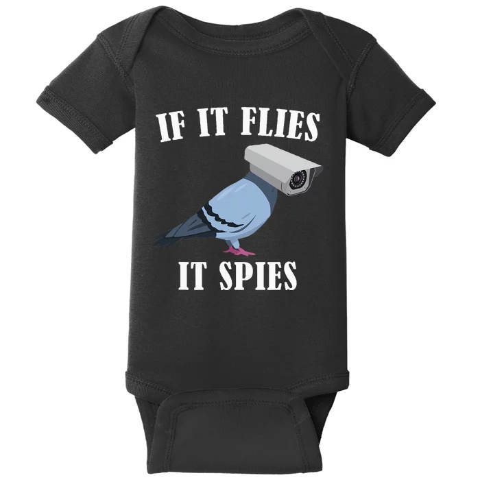 Birds Spie Conspiracy Joke Meme Surveillance Baby Bodysuit