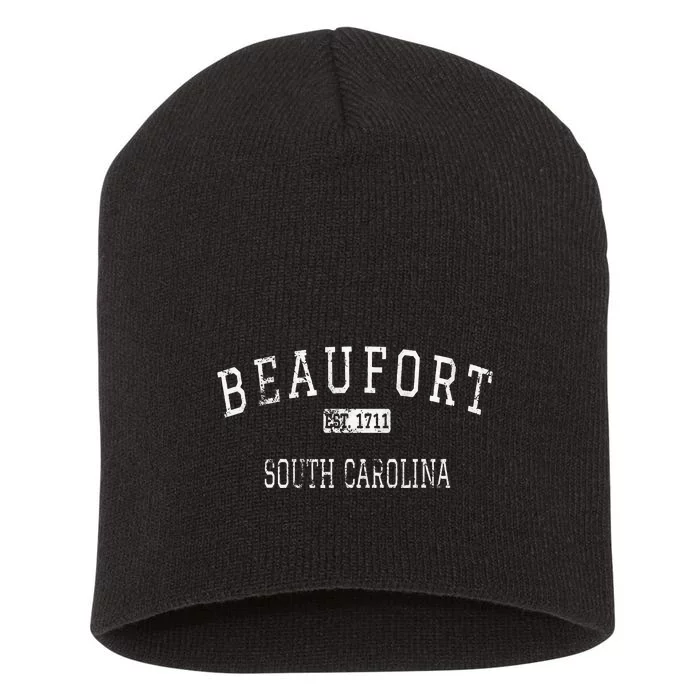 Beaufort South Carolina SC Vintage Short Acrylic Beanie