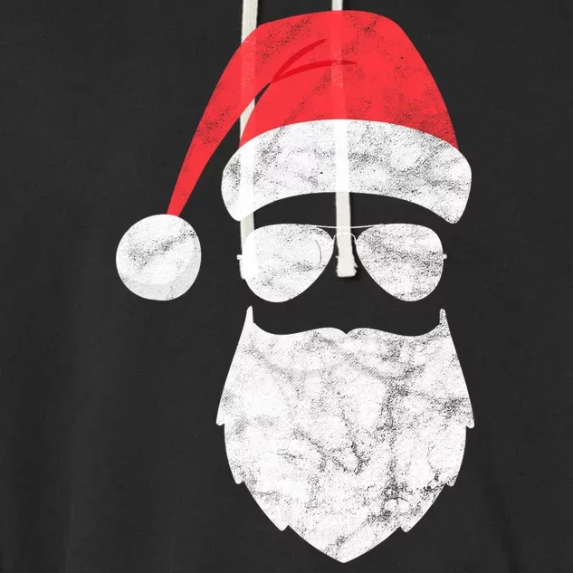 Bearded Santa Claus Hipster Garment-Dyed Fleece Hoodie