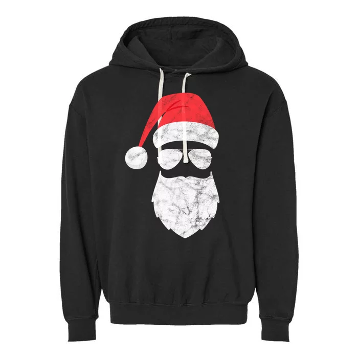 Bearded Santa Claus Hipster Garment-Dyed Fleece Hoodie