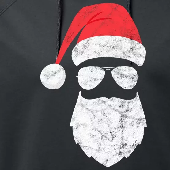 Bearded Santa Claus Hipster Performance Fleece Hoodie